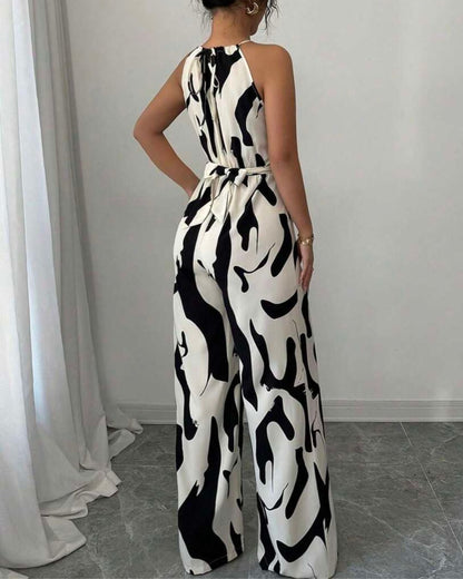 Curvvvy® Floral Print Cinched Waist Up Elegant Casual Romper