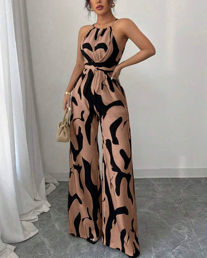 Curvvvy® Floral Print Cinched Waist Up Elegant Casual Romper