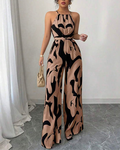 Curvvvy® Floral Print Cinched Waist Up Elegant Casual Romper