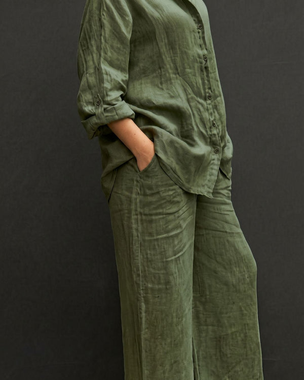 Curvvvy® Casual Fashion Cozy Breathable Shirt & Wide Leg Pants Outfit