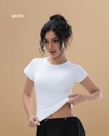 Curvvvy® Crew Neck Cotton Curvey T-shirt