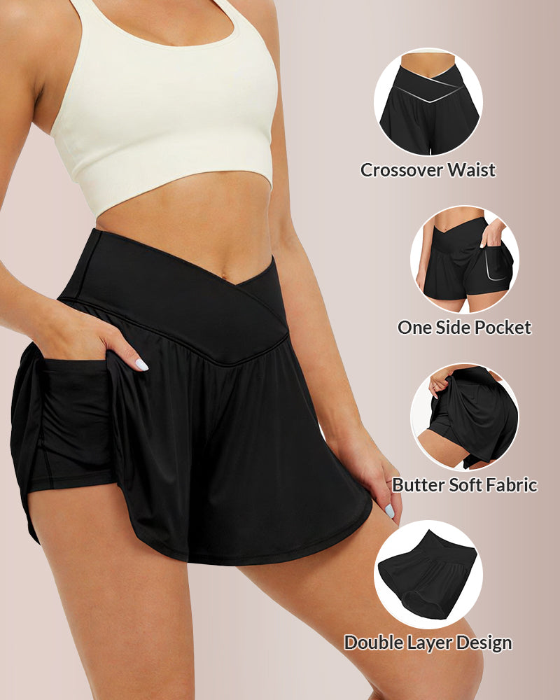Curvvvy® Women's Flowy Crossover Skort