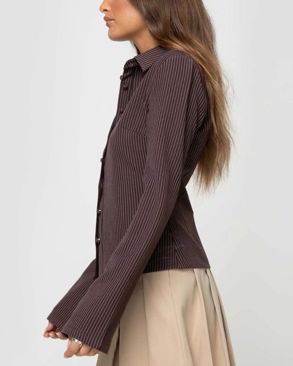 Curvvvy® Princess Polly Anni fitted flare sleeve shirt
