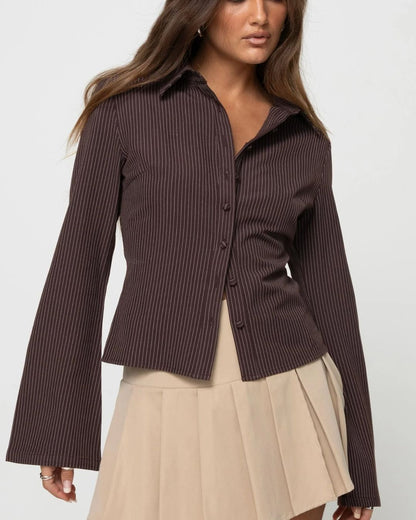 Curvvvy® Princess Polly Anni fitted flare sleeve shirt