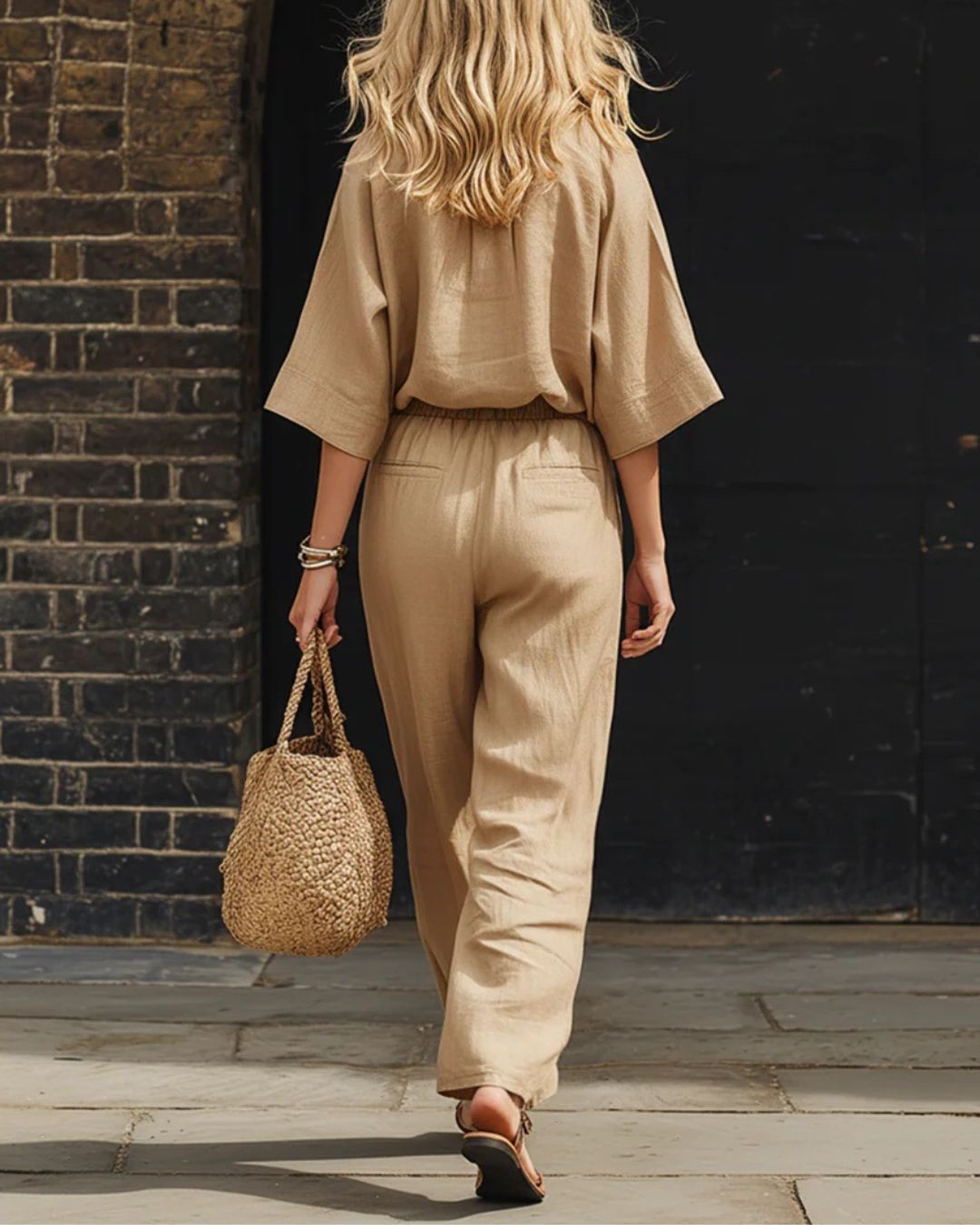 Curvvvy® Relaxed Fit Two-Piece Set Breezy Minimalist Co-ord Elegant Outfit