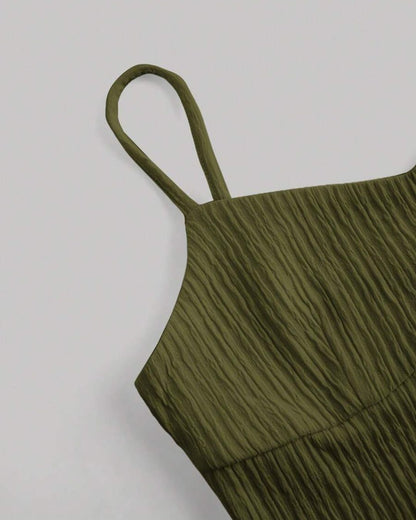 Curvvvy® Casual Fashion Cozy Crop Cami Top & A-line Skirt Two-piece Outfits