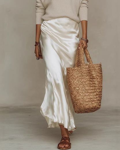 Curvvvy® Effortless Knit & Satin Midi Ensemble