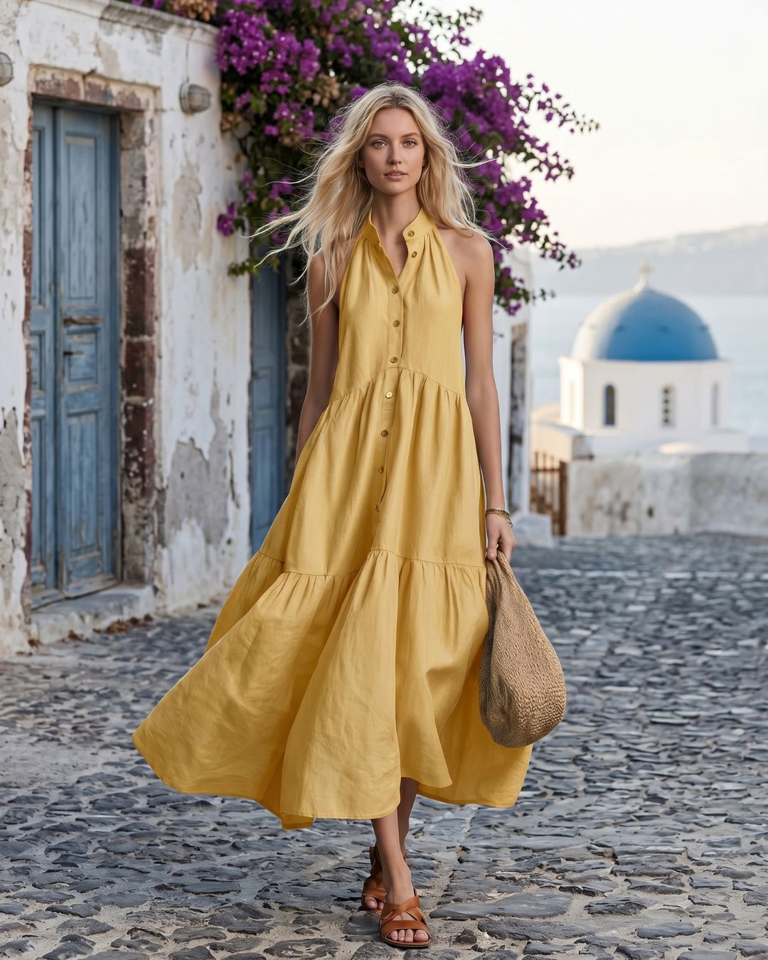 Curvvvy® Slimming Flowy Polly Linen Dress