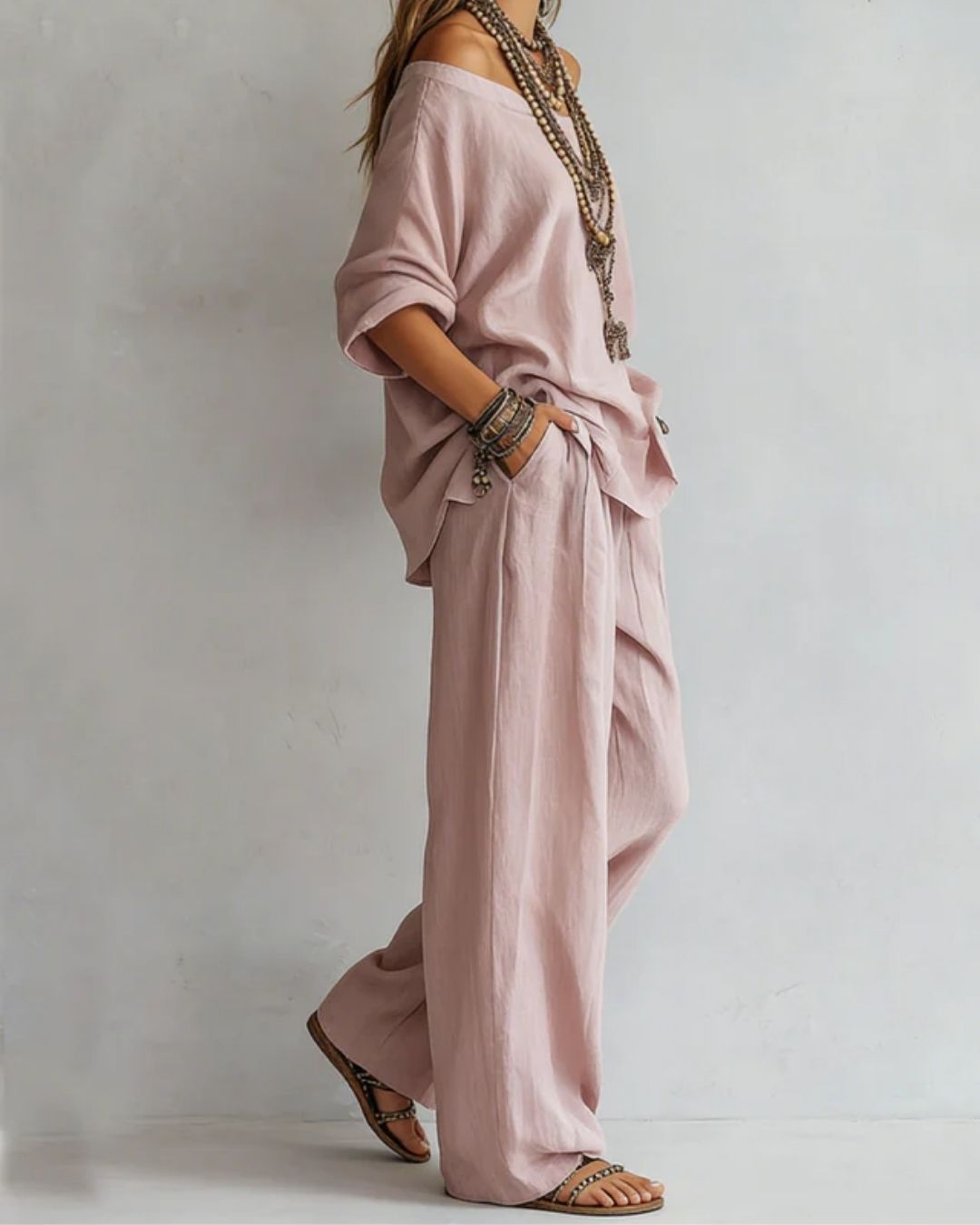 Curvvvy® Casual Linen Wide-leg Pants Set