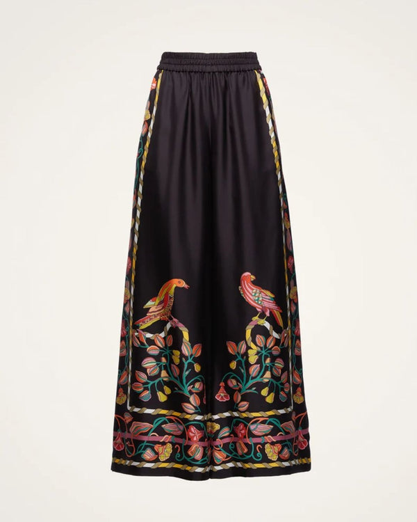 Curvvvy® Borboni Placée Nero Twill Blouse Vintage Baroque Print Elegant Flowy Set