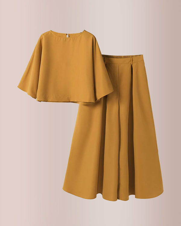 Curvvvy® Effortless Drape Two-Piece Wide Leg Lounge Set