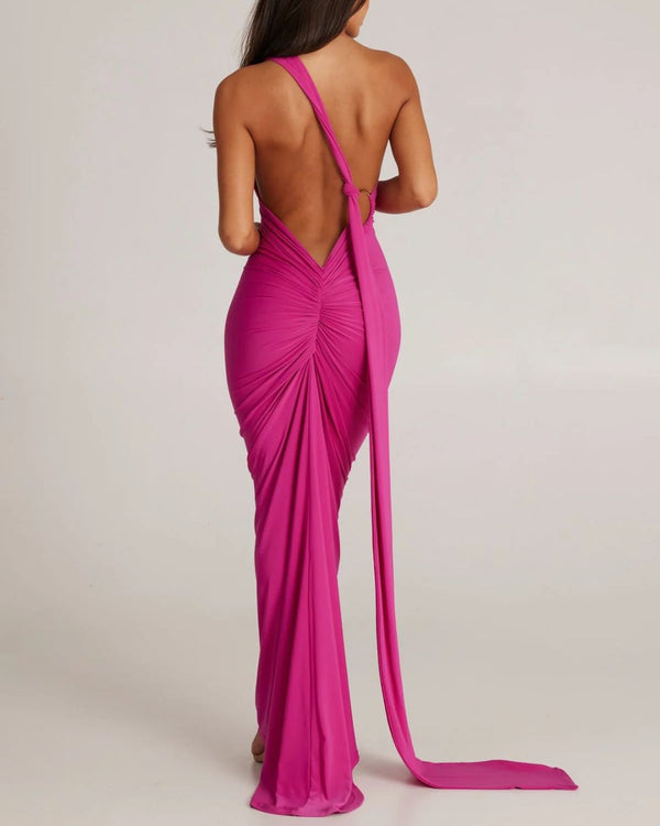 Curvvvy®  Garze Backless Rose Maxi Dress