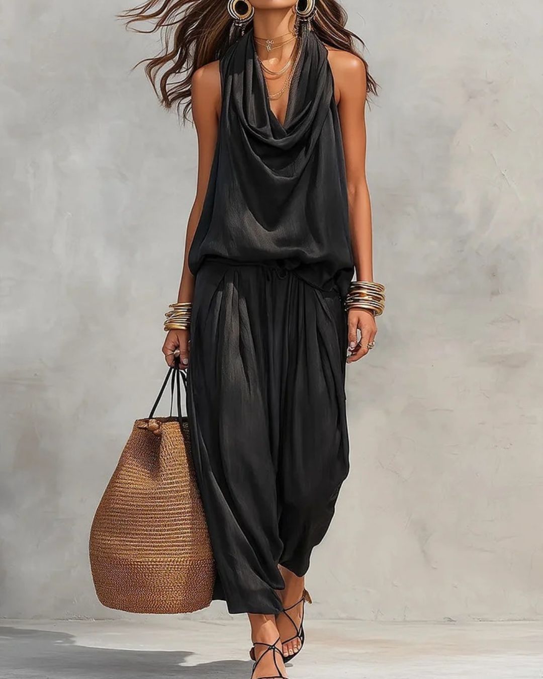 Curvvvy® Nomadic Draped Pants Set