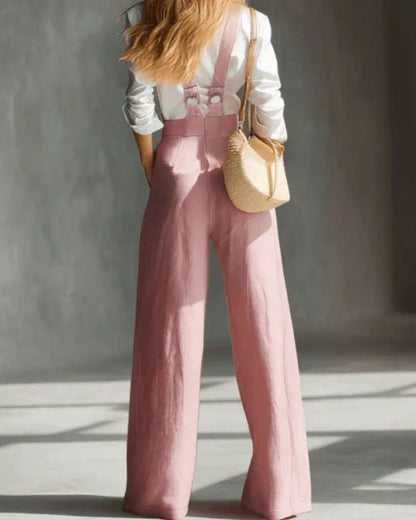 Curvvvy® Elegant Vintage Versatile Cotton And Linen Wide-leg Pants Overalls