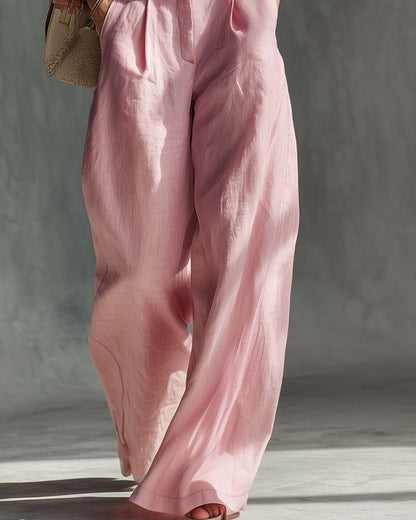 Curvvvy® Elegant Vintage Versatile Cotton And Linen Wide-leg Pants Overalls