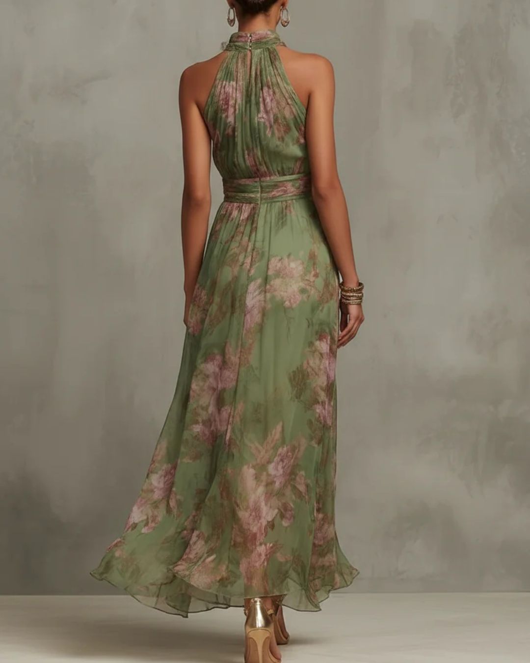 Curvvvy®  Gathered Halter Midi Dress