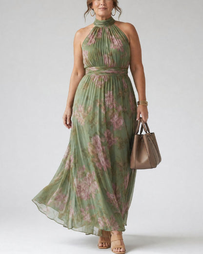 Curvvvy®  Gathered Halter Midi Dress