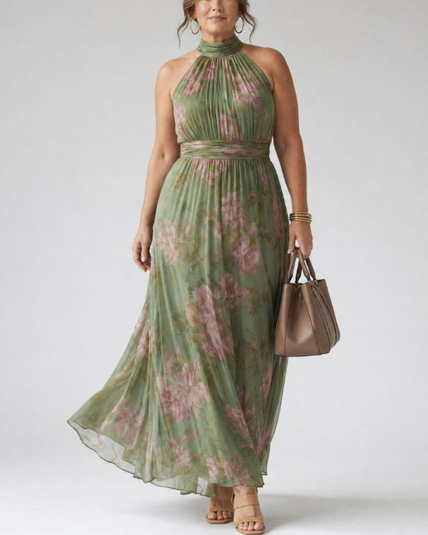Curvvvy®  Gathered Halter Midi Dress