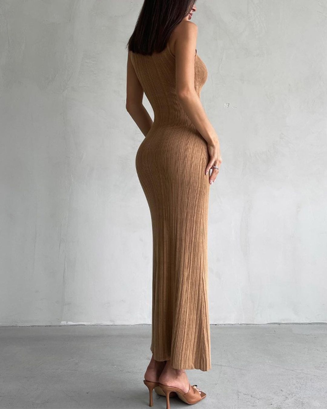 Curvvvy®  Knit Elegant Evening Dress Women High Waist Slim Sleeveless Bodycon Maxi