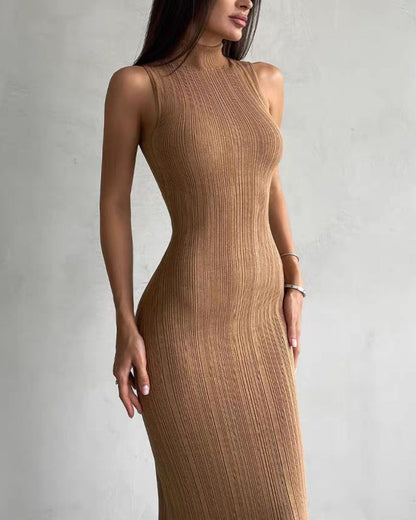 Curvvvy®  Knit Elegant Evening Dress Women High Waist Slim Sleeveless Bodycon Maxi