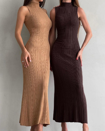 Curvvvy®  Knit Elegant Evening Dress Women High Waist Slim Sleeveless Bodycon Maxi
