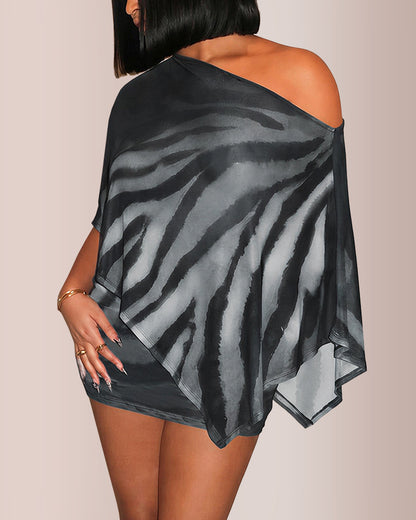 Curvvvy® Sheer Asymmetrical Two-Piece Set