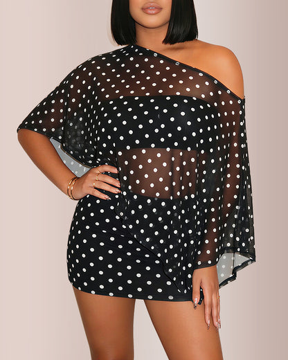 Curvvvy® Sheer Asymmetrical Two-Piece Set