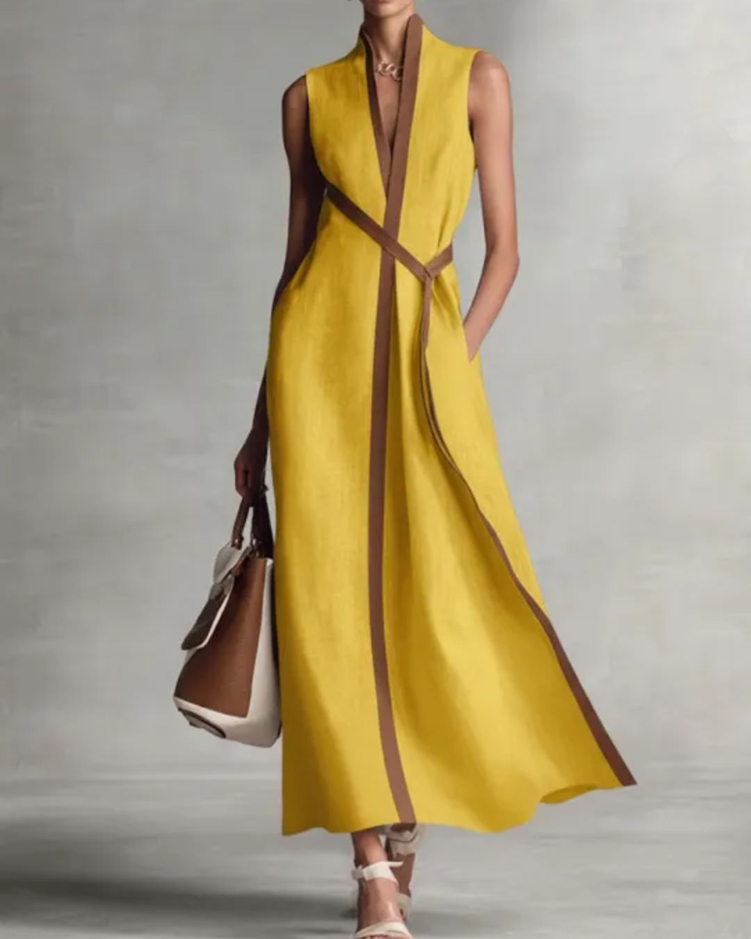 Curvvvy® Stand-Up Collar Sleeveless Casual Loose Dress