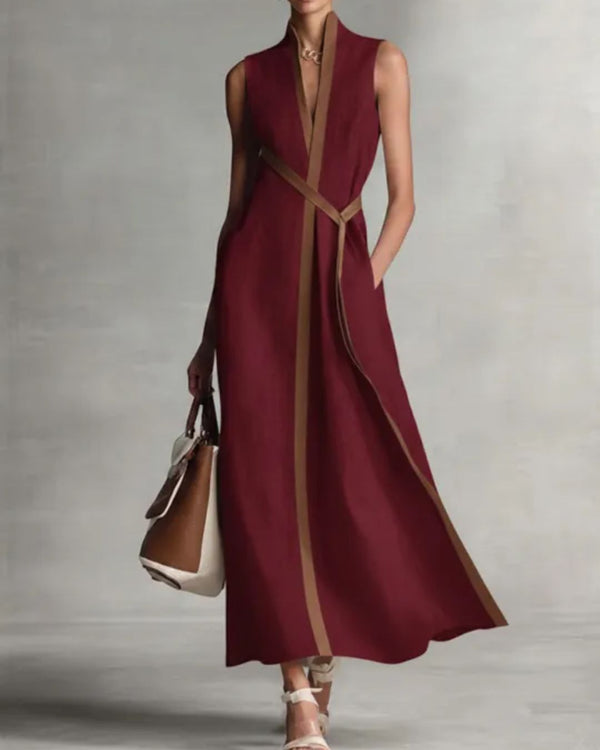 Curvvvy® Stand-Up Collar Sleeveless Casual Loose Dress