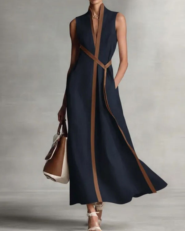 Curvvvy® Stand-Up Collar Sleeveless Casual Loose Dress