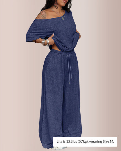 Curvvvy® The Effortless Chill Off-Shoulder Lounge Set