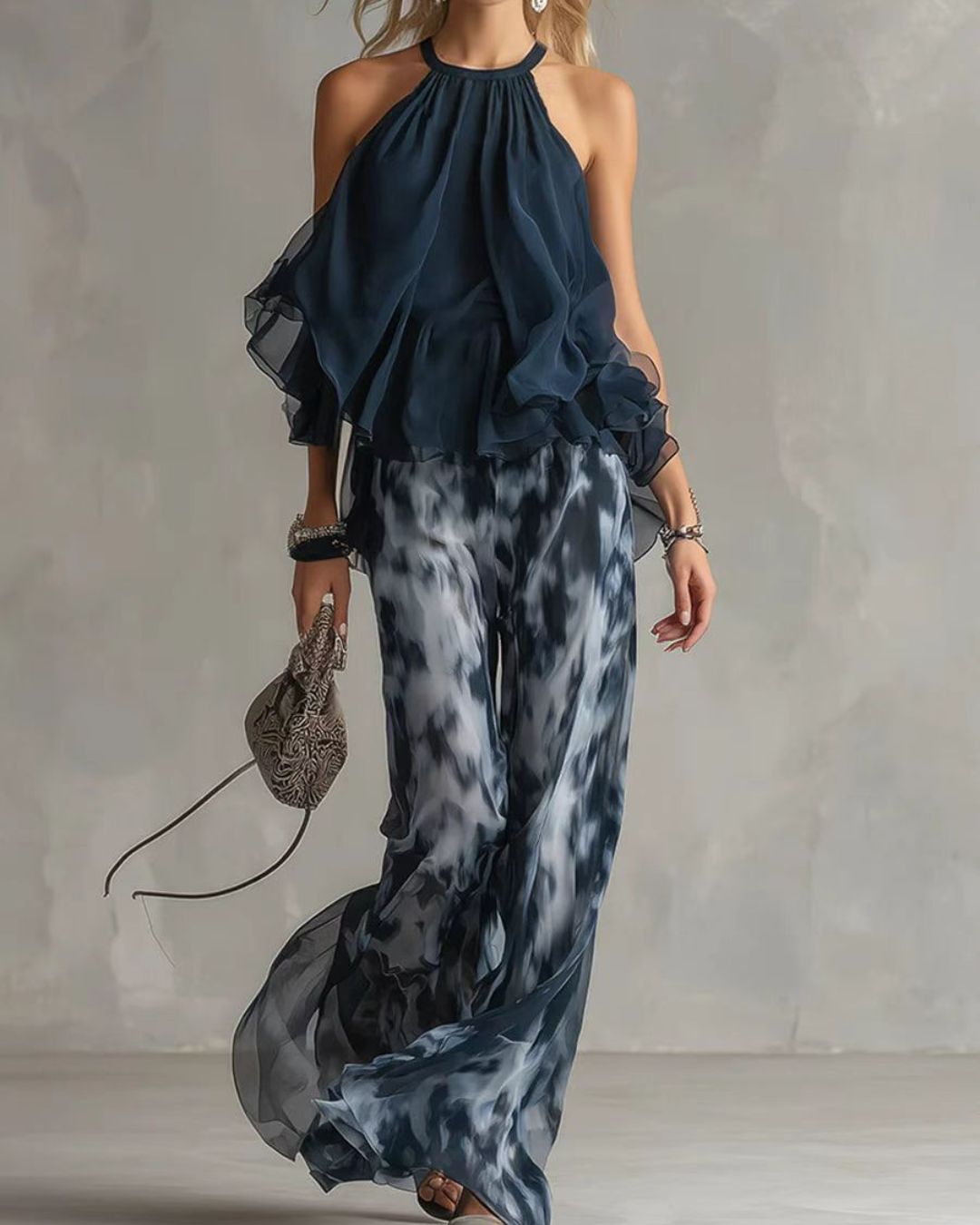 Curvvvy® Ludovica Off-Shoulder Blouse and Pants Set Elegant Two-Piece Outfit