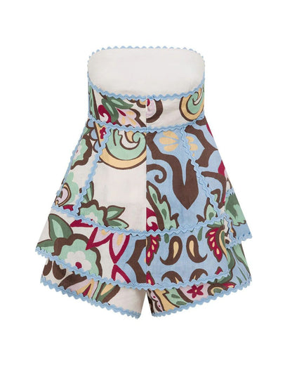 Curvvvy® Salt Lake Oasis Strapless Playsuit – Paradesios Strapless Top and Shorts Set