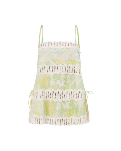 Curvvvy® Lemon Floral Strappy Two-Piece Set Elegant Outfit