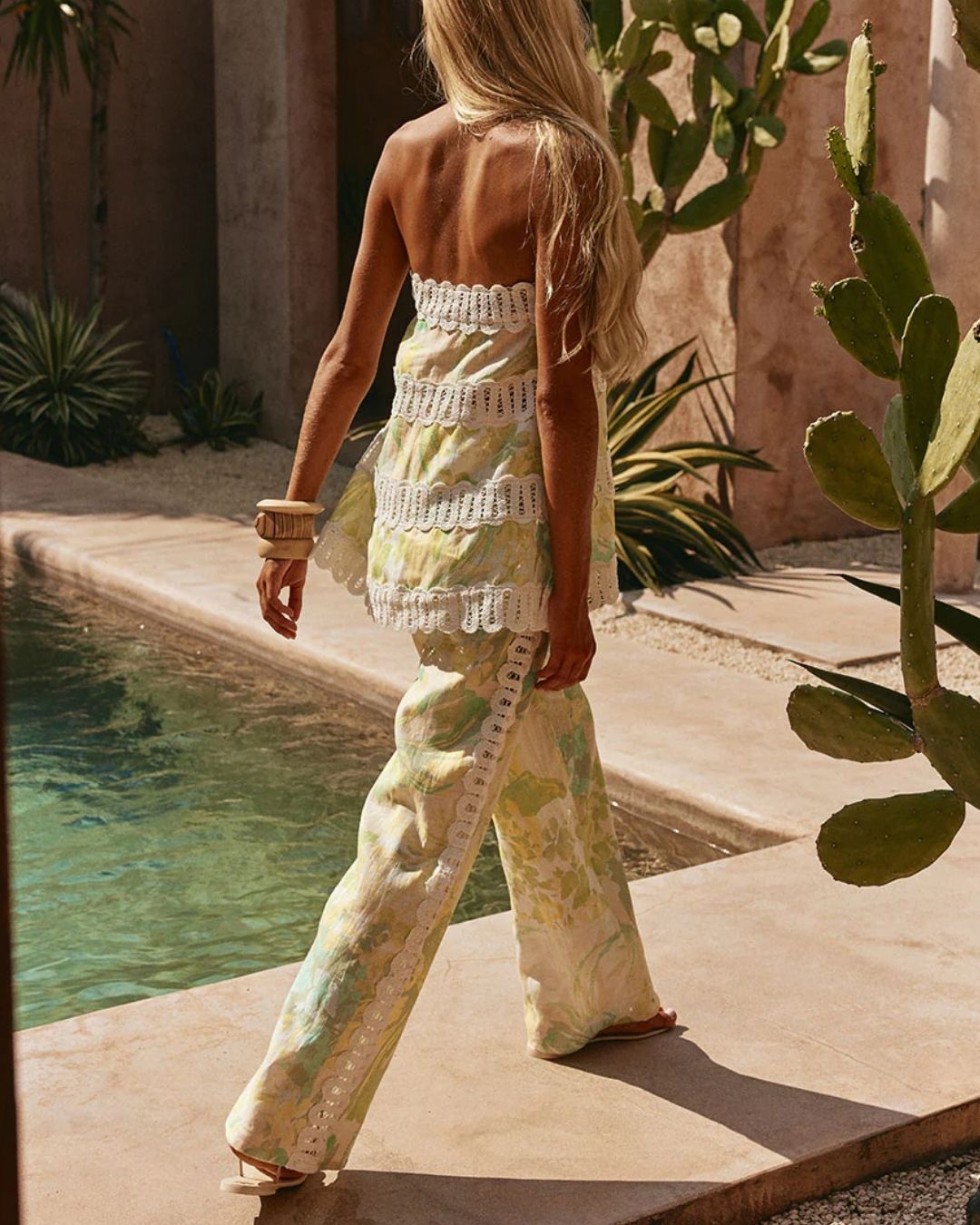 Curvvvy® Lemon Floral Strappy Two-Piece Set Elegant Outfit