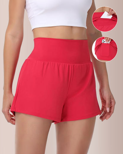 Curvvvy® Super High Waisted 2-in-1 Yoga Shorts With Hidden Pockets