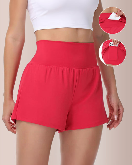 Curvvvy® Super High Waisted 2-in-1 Yoga Shorts With Hidden Pockets