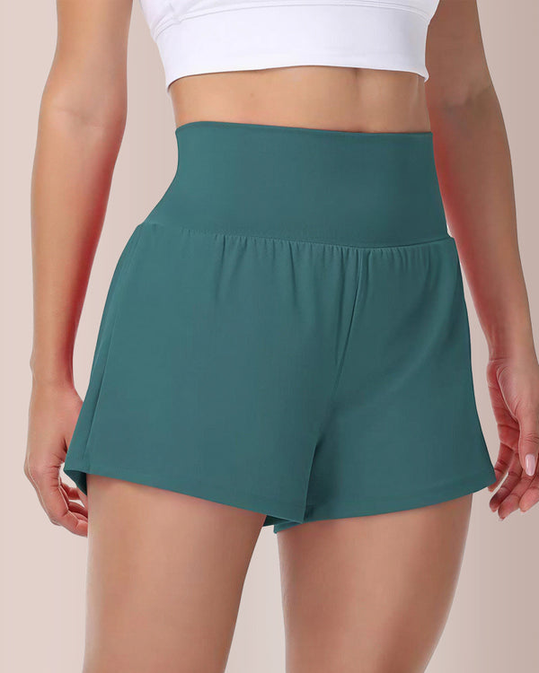 Curvvvy® Super High Waisted 2-in-1 Yoga Shorts With Hidden Pockets