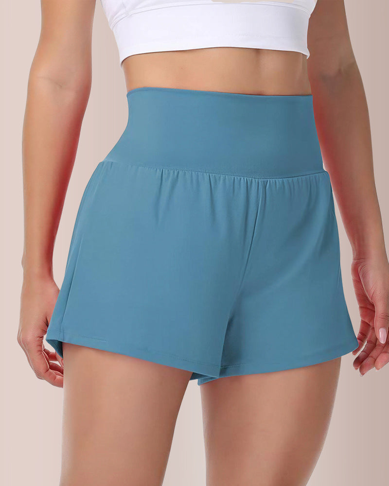 Curvvvy® Super High Waisted 2-in-1 Yoga Shorts With Hidden Pockets