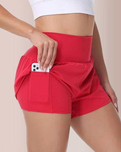 Curvvvy® Super High Waisted 2-in-1 Yoga Shorts With Hidden Pockets