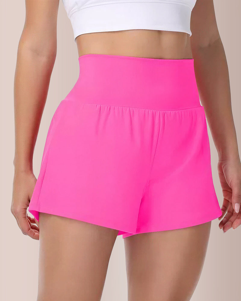 Curvvvy® Super High Waisted 2-in-1 Yoga Shorts With Hidden Pockets