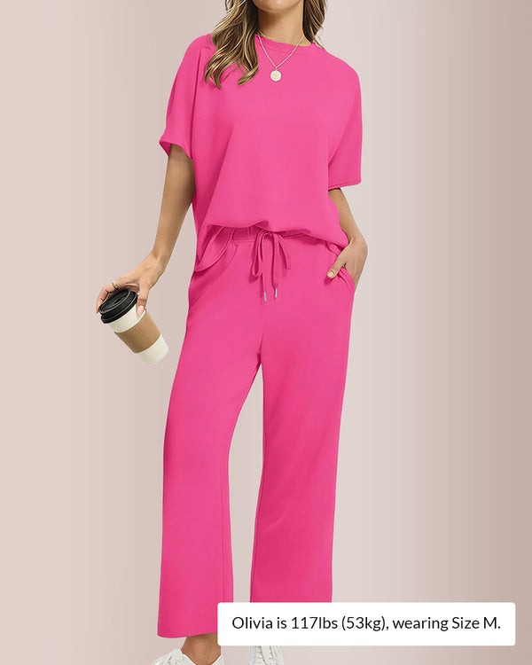 Curvvvy® Effortless Two-Piece Wide Leg Lounge Set