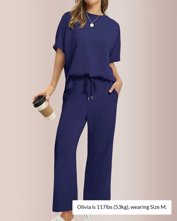 Curvvvy® Effortless Two-Piece Wide Leg Lounge Set