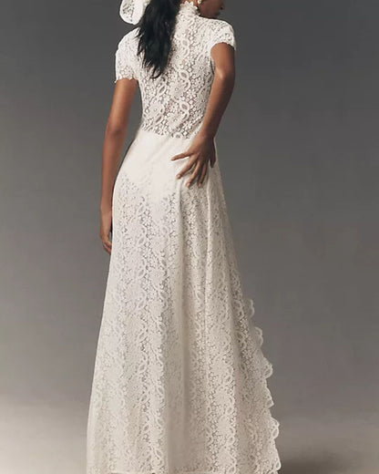 Curvvvy® Elegant Lace Ensemble High Neck Intricate Lace Cut-Out Set