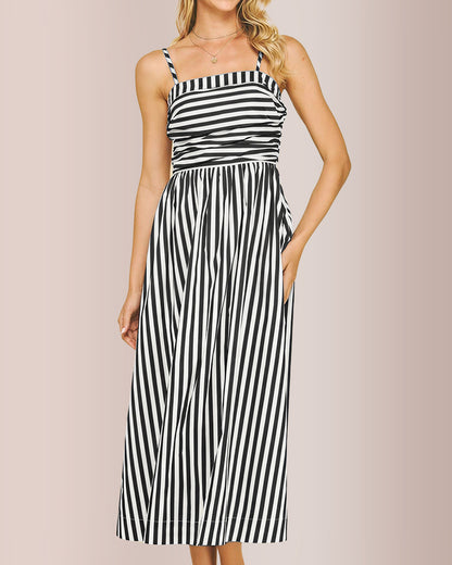 Curvvvy® Breezy Summer Nights Striped Off-Shoulder Maxi Dress