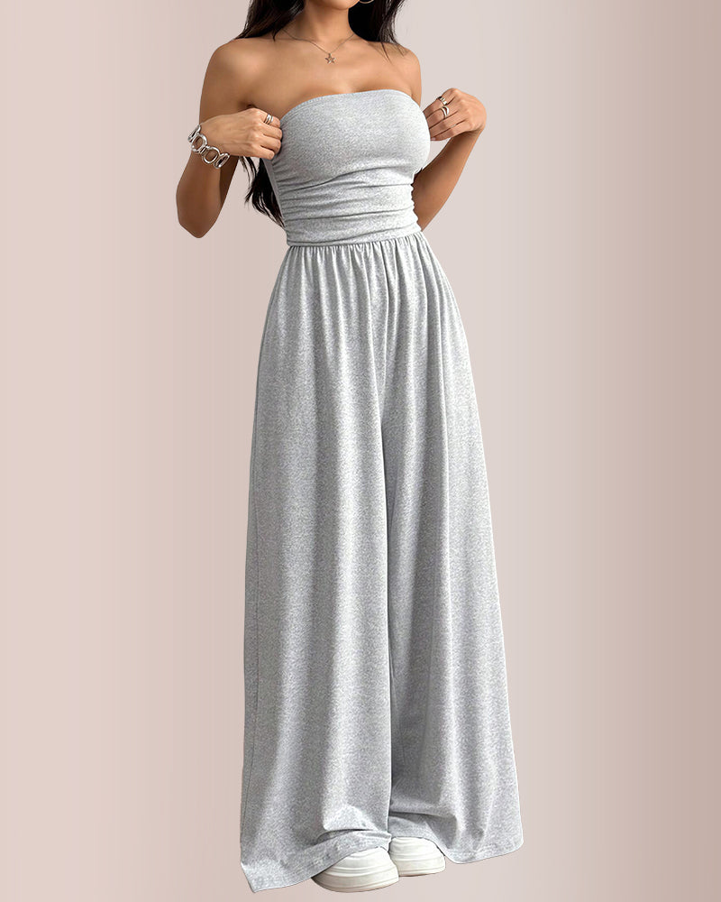 Curvvvy® Strapless Wide Leg Jumpsuit Summer Casual Romper