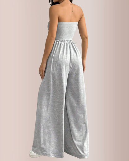 Curvvvy® Strapless Wide Leg Jumpsuit Summer Casual Romper