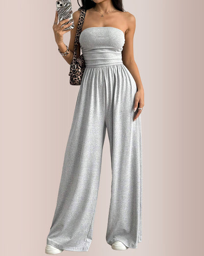 Curvvvy® Strapless Wide Leg Jumpsuit Summer Casual Romper