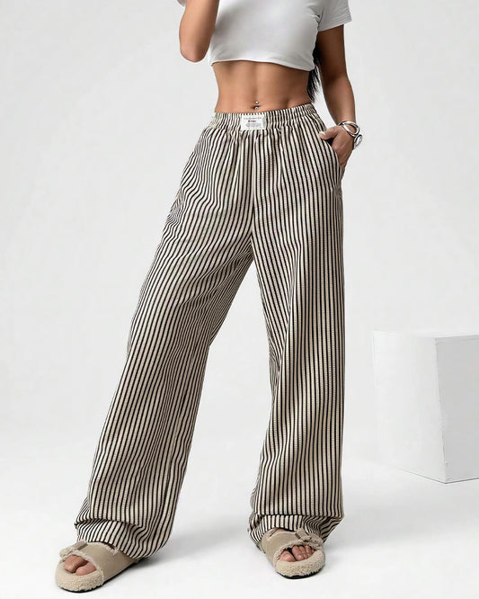 Curvvvy® Harajuku Striped High-Waisted Wide Leg Lounge Pants