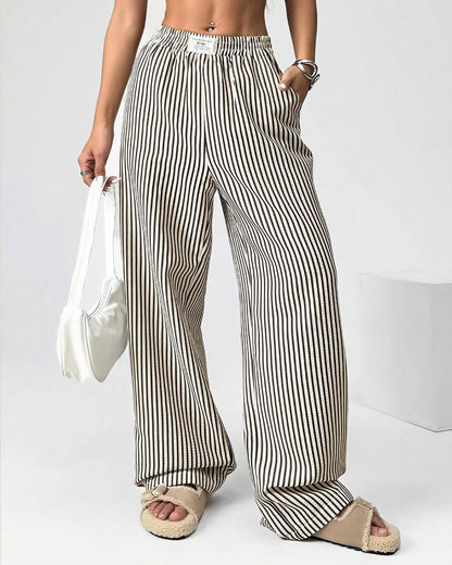 Curvvvy® Harajuku Striped High-Waisted Wide Leg Lounge Pants